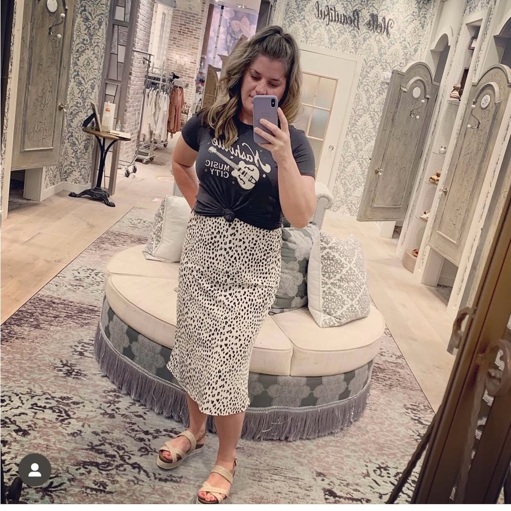 Altar'd State Black and White Midi Skirt